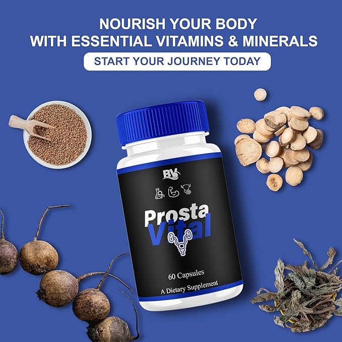 BLUE VIBE Prosta Vital Premium Health & Wellness Multivitamin Supplement, ProstaVital Maximum Strength Daily Overall Health Management Support Supplement Formula (3 Pack - 180 Capsules)