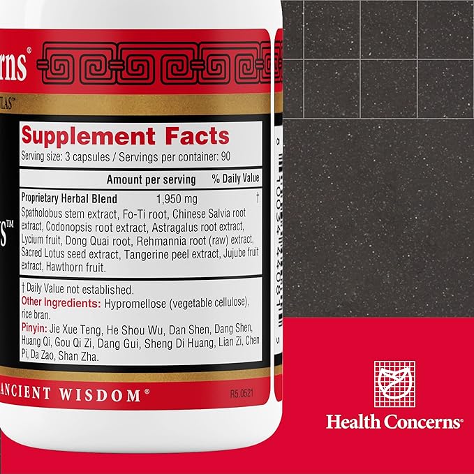 Health Concerns Marrow Plus – Bone Marrow & Blood Generation Herbal Supplement – Chinese Herbal Formula for Anemia, & Circulation Support – Astragus, Salvia, & Tangerine Extracts – 270 Capsules