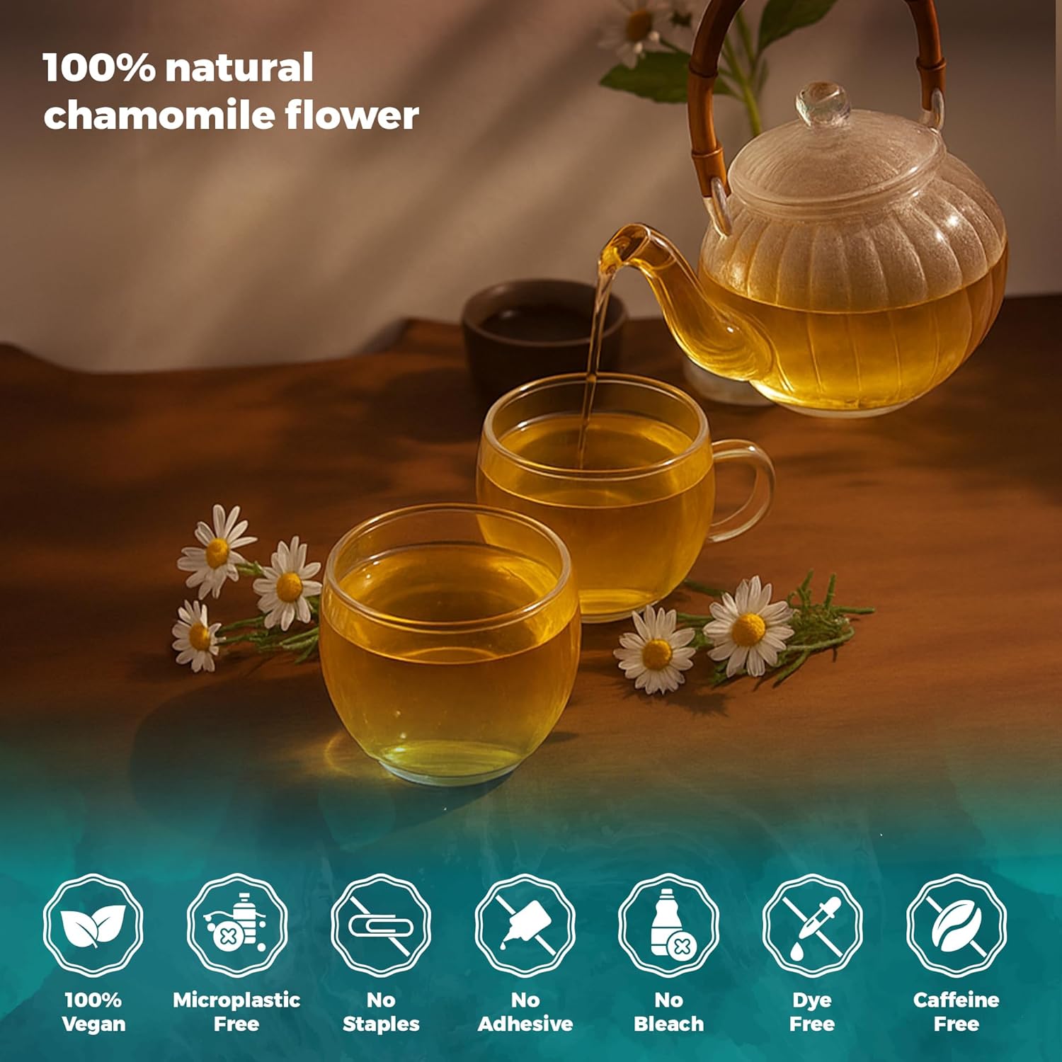 Lavitali, Chamomile Flower Tea| 120 bags, 100% Pure Herbal Tea | Caffeine-Free, Antioxidant-Rich, Eco-Friendly Filter Bag | Daily Natural Botanical, Hot or Iced Floral Infusion