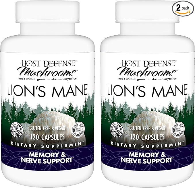 Host Defense Lion's Mane Capsules, 240 ct (Pack of Two 120 ct Units)