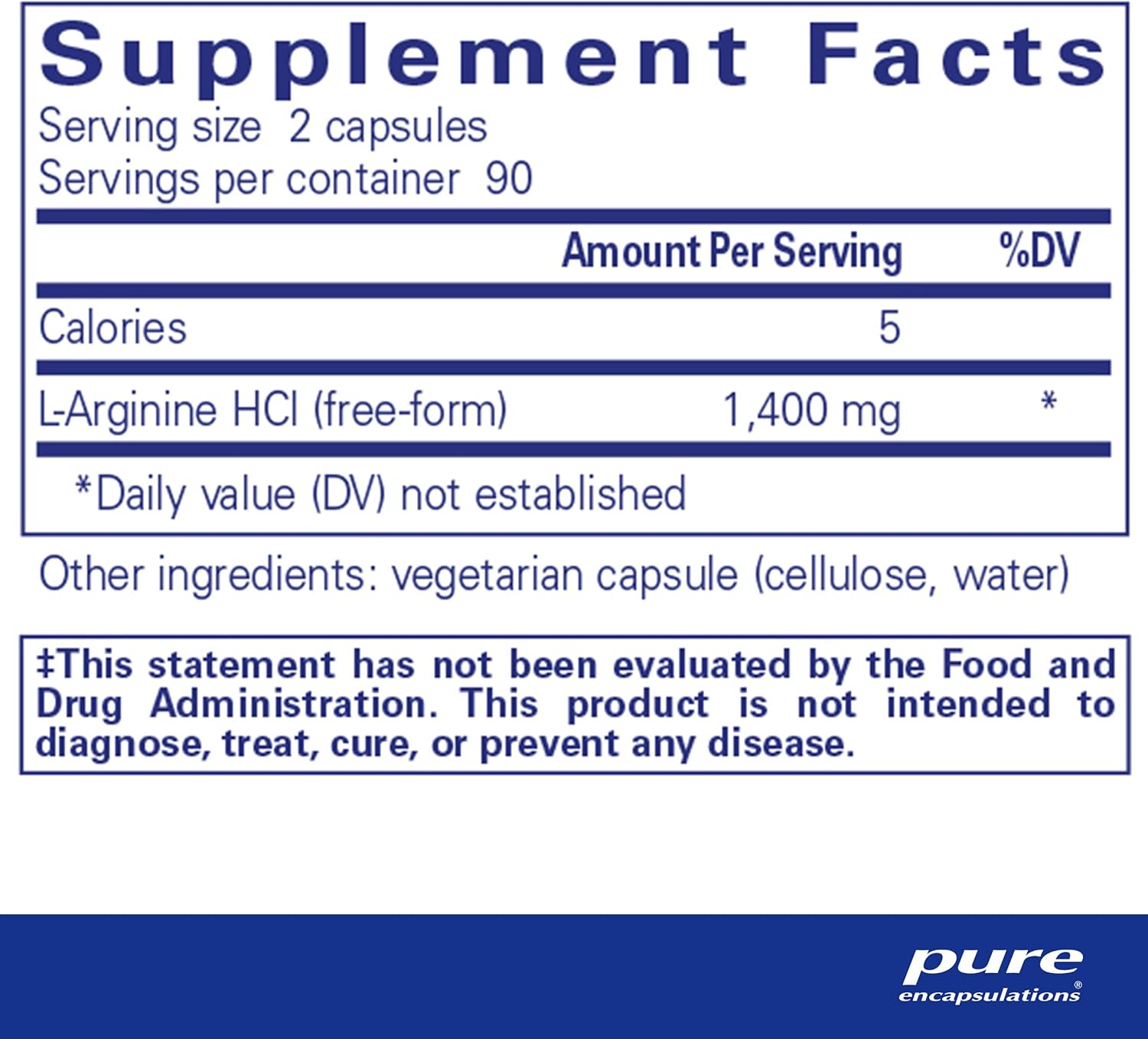 Pure Encapsulations L-Arginine - 1,400 mg - Support Nitric Oxide Production - Heart Health & Blood Flow - Gluten Free & Non-GMO - 180 Capsules