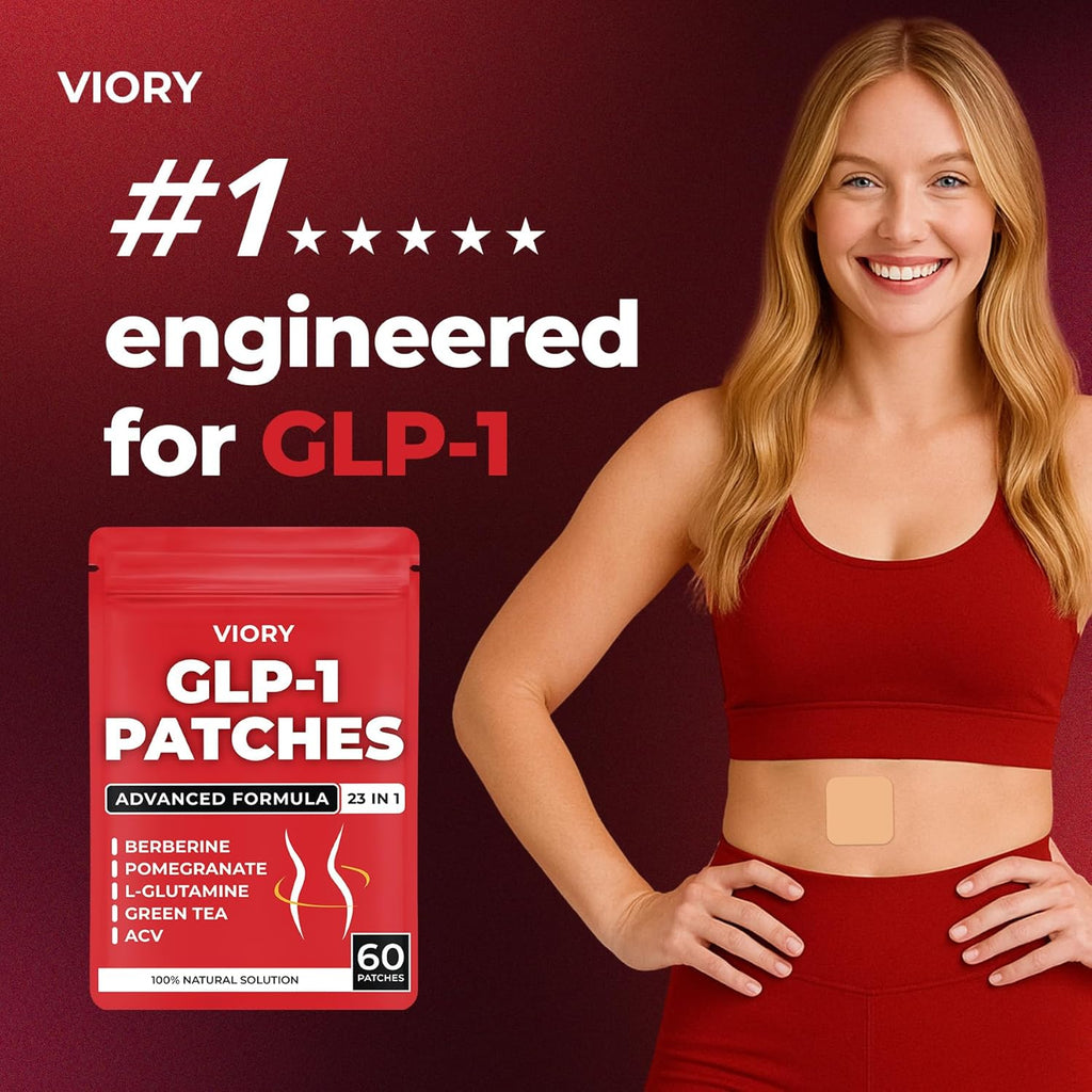 GLP-1 Patches for Women & Men | GLP1 Patch with Berberine, L-Glutamine, Garcinia Cambogia, Resveratrol - Packaging May Vary | 60 Days Supply