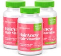 HairAnew Hair Growth Vitamins for Thicker Stronger Hair | Works for Women & Men All Hair Types | 11 Hair Vitamins & Ingredients | 5000mcg Biotin | Vegan | Independently Tested | 60 Capsules (3)