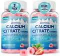 Calcium Citrate 1000mg, Calcium Gummies with Calcium & Magnesium 2:1 Ratio, Plus Vitamin D3, Zinc, B6 & Potassium – High Absorbable Calcium Chewable, Bone & Muscle Support, Vegan, Sugar-Free, 120Cts
