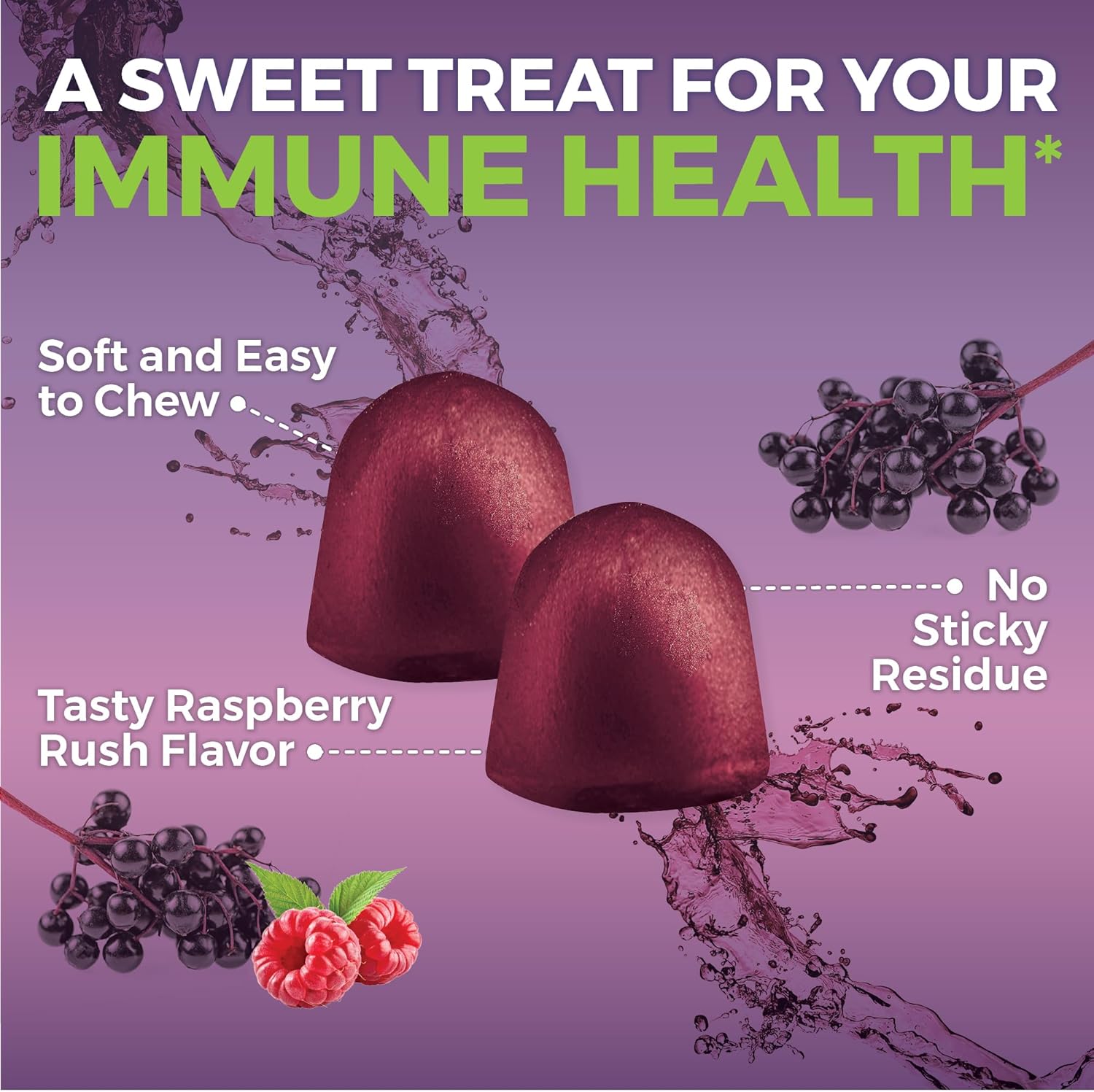 Viva Naturals Organic Sambucus Elderberry Gummies for Adults (120 Count) - 3in1 Black Elderberry Vitamin C and Zinc Immune Support Gummies, Chewable Elderberry Supplements, Zinc Immunity Gummies