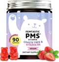 PMS Support Supplement for Women. Menstrual Relief Gummies to Target Hormonal Breakouts, Bloating, Period Cramps, & Mood Swings. Vegan, with Vitamin B6 & Lemon Balm, 90 Gummies