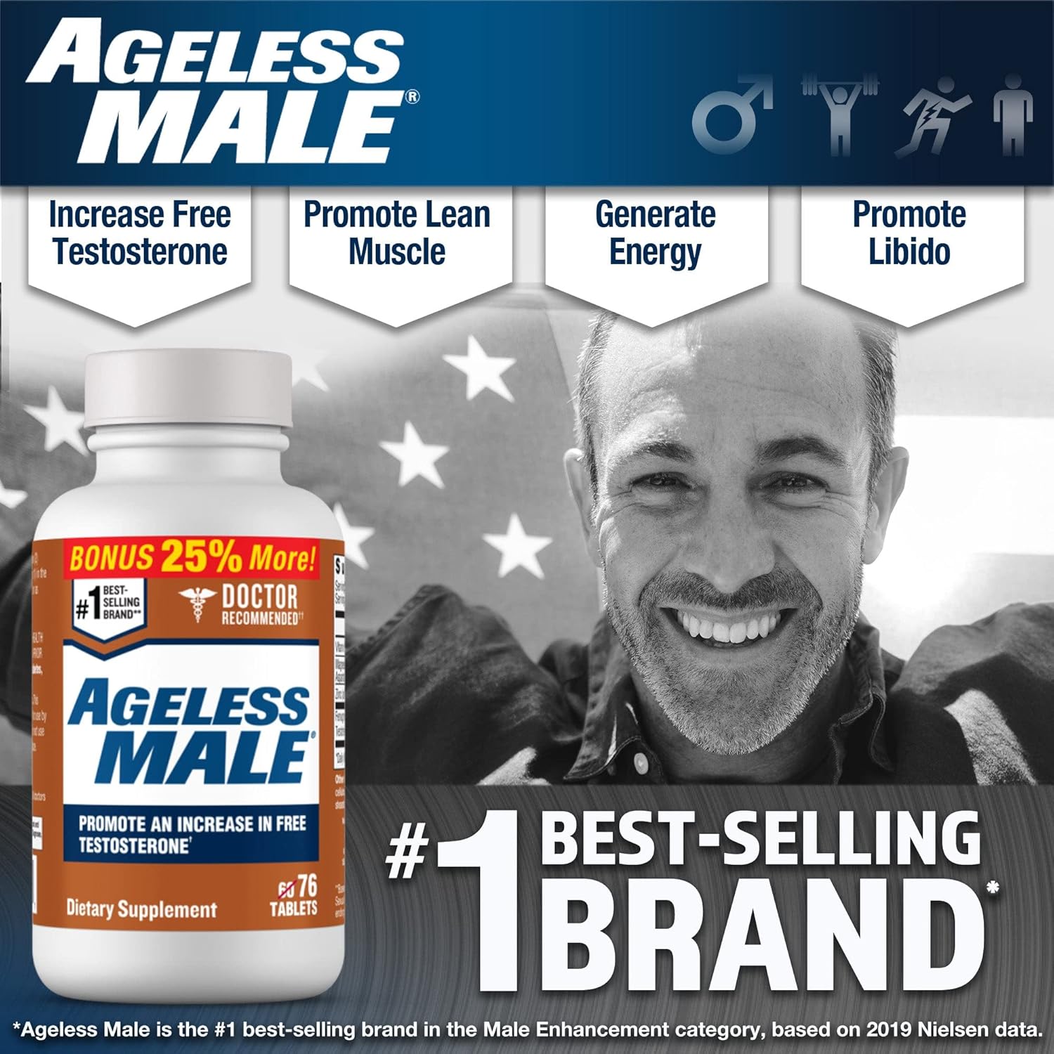 Free Testosterone Booster Supplement for Men, 76 Tablets
