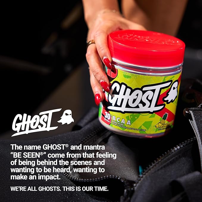 GHOST BCAA Powder Amino Acids Supplement, Pineapple - 30 Servings - Sugar-Free Intra, Post & Pre Workout Amino Powder & Recovery Drink, 7G BCAA