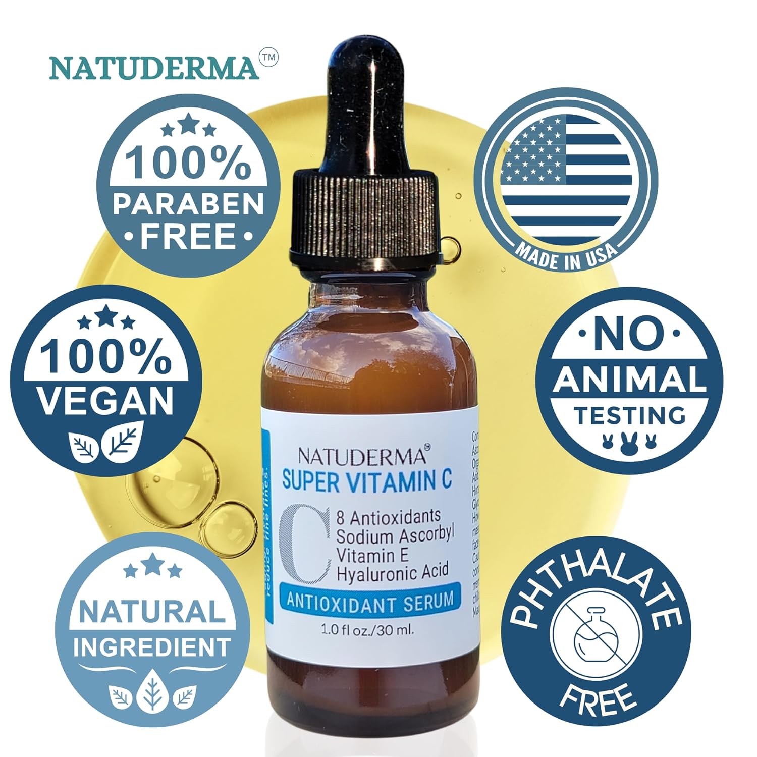 Hydrodermabrasion Solutions Set | Brightening Rejuvenating Serum for Hydro Dermabrasion Machine and Oxygen Facial, Bright-Renew of 16oz | and Super Vitamin C Serum of 1oz by Natuderma