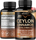 Ceylon Cinnamon Capsules - Extra Strength - Energy, Heart & Metabolism Support - for Men & Women - Pure Natural Extract 20:1 Supplement - Made in USA - GMO & Gluten Free, 120 Capsules, 4 Month Supply