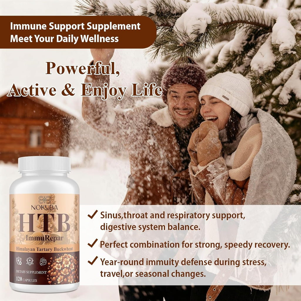 Immune Support Supplement Himalayan Tartary Buckwheat with Quercetin, Zinc, Vitamin C, D3, Curcumin for Immune Booster & Inflammatory Balance & Antioxidant & Gut - 120 Vegan Capsules