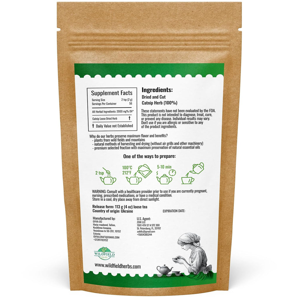 4 oz. Catnip Tea Catnip Herb Tea (Nepeta L.) - 113g Cat Nip Herb Hierba Gatera