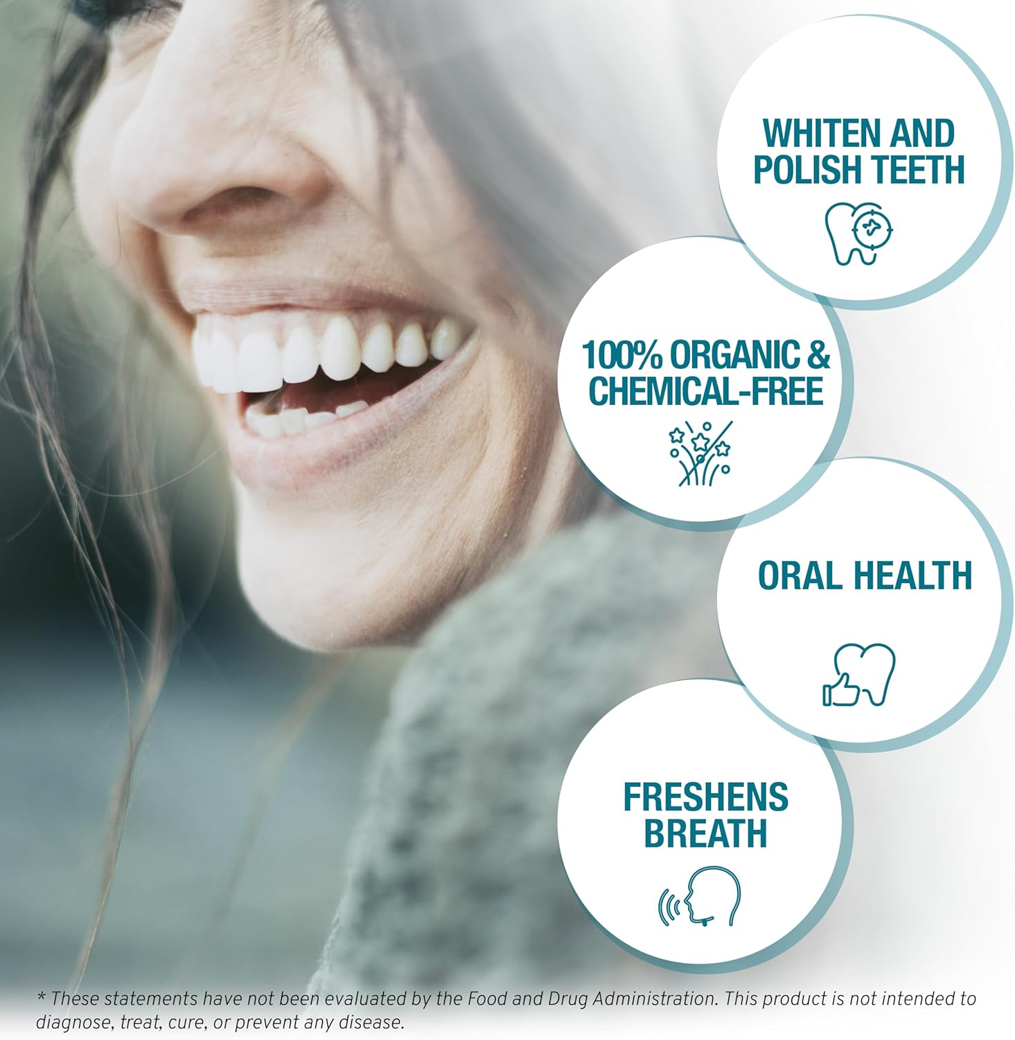 Organic Activated Charcoal Powder for Teeth Whitening by Olivie Smile, Natural Toothpaste Alternative, Desert Olive Tree Charcoal, Fluoride and Chemical Free 1.8 oz