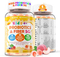 Probiotics for Kids Teen + Veggie & Fruit Fiber Gummies, with 12 Billion CFU Probiotic, Organic Inulin Prebiotics Fiber, Methyl B12 B6 C for Children's Digestive & Gut, Immune Health, Sugar Free,60Cts
