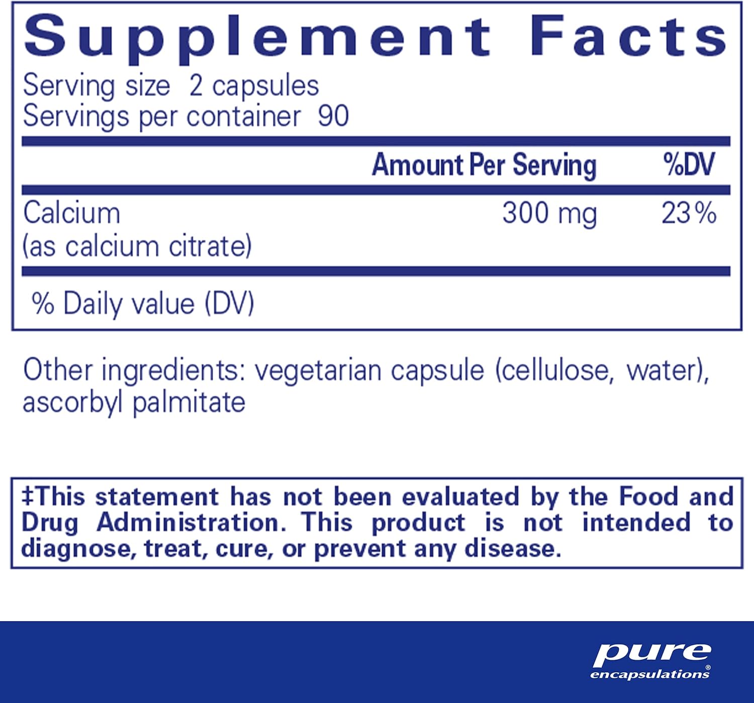 Pure Encapsulations Calcium (Citrate) - Supplement for Bone, Teeth, Colon, and Cardiovascular Health Support* - with Premium Calcium Citrate - 180 Capsules