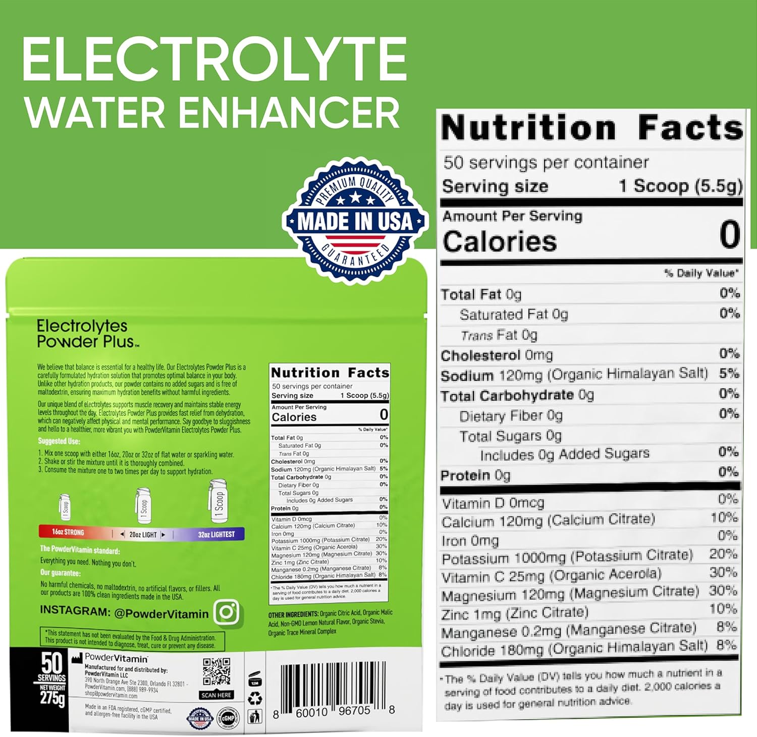 Electrolytes Powder Plus (50 Servings), 0 Calorie Keto, 0 Sugar, No Maltodextrin,1000mg Potassium,120mg Calcium,120mg Magnesium, Hydration Powder (50 Servings, Lemonade)