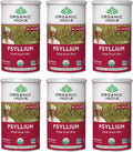 ORGANIC INDIA Whole Psyllium Husk Powder Organic - Psyllium Husk Fiber Supplement, Digestion Support, Vegan, Gluten-Free, Non-GMO, Soluble & Insoluble Fiber Source - 12 oz Canister, 6 Pack