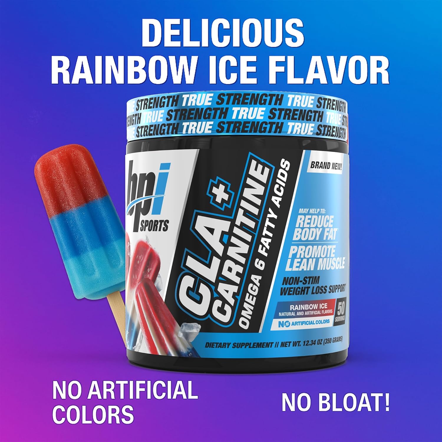 BPI Sports CLA+Carnitine – CLA L Carnitine & Linoleic Acid – L Carnitine Supplement for Weight Loss, Metabolism & Lean Muscle – Caffeine Free – Rainbow Ice – 50 Servings – 12.34 oz