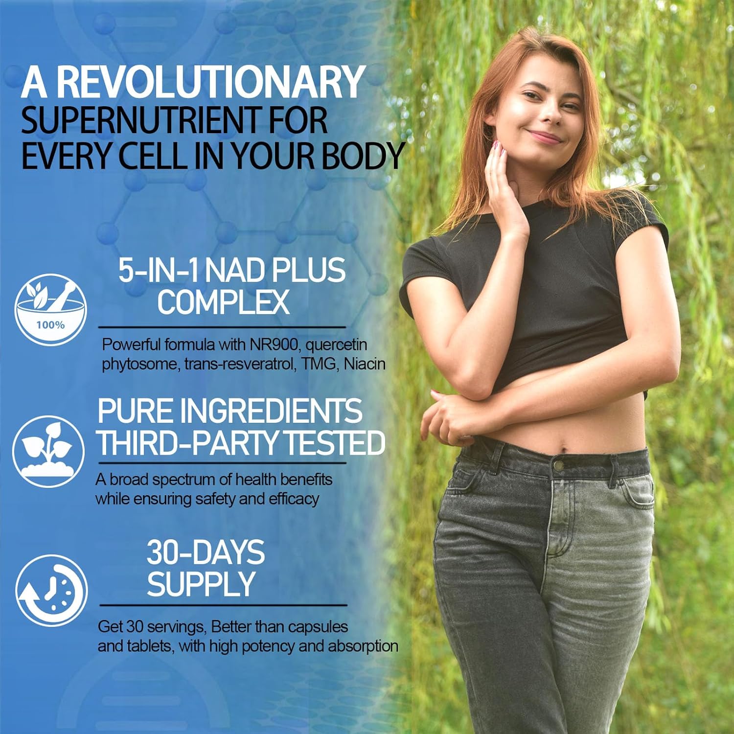 NAD Supplement, Liposomal NAD Nicotinamide Riboside Resveratrol 900mg Quercetion, TMG, Vitamin B3, High Potency NAD Plus Liquid Supplement for Cell Regenerator, Longevity, Energy, Anti-Aging, Focus