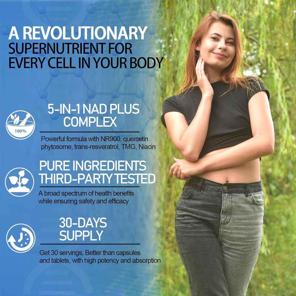 2 Pack NAD Supplement, Liposomal NAD Nicotinamide Riboside Resveratrol 900mg Quercetion, TMG, Vitamin B3, High Potency NAD+ Liquid Supplement for Cell Regenerator, Longevity, Energy