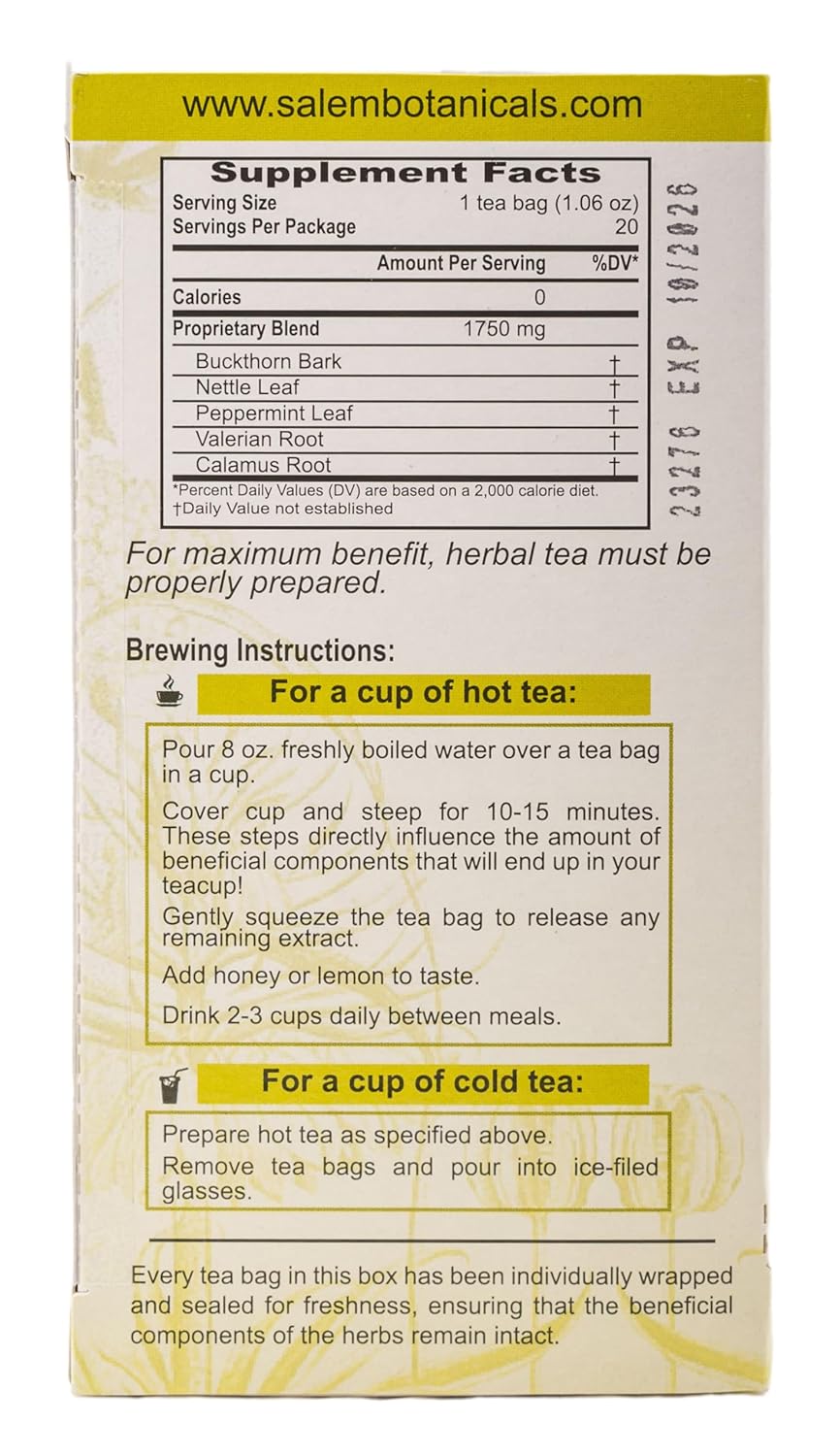 Salem Botanicals Herbal Tea, Digest Support, 20 Count, 1.2 oz
