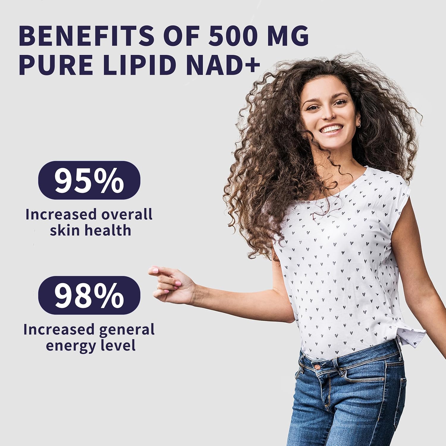 Women's NAD Liquid Supplement, Pure 500mg Liposomal NAD - Cell Regeneration，Energy & Metabolism Support, Vegan,Sugar Free，Additives Free，2 Packs