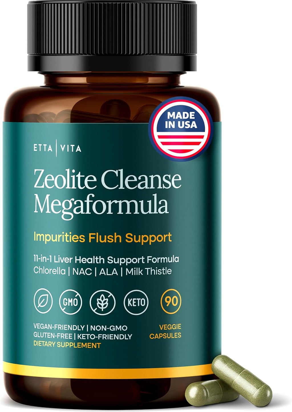 Liver Cleanse Detox & Repair for Heavy Metal Detox, Gut Health, and Energy - Zeolite for Adults with Noni, Glutathione, NAC, Chlorella, Spirulina, ALA, Cilantro, Milk Thistle & Shilajit, 90ct