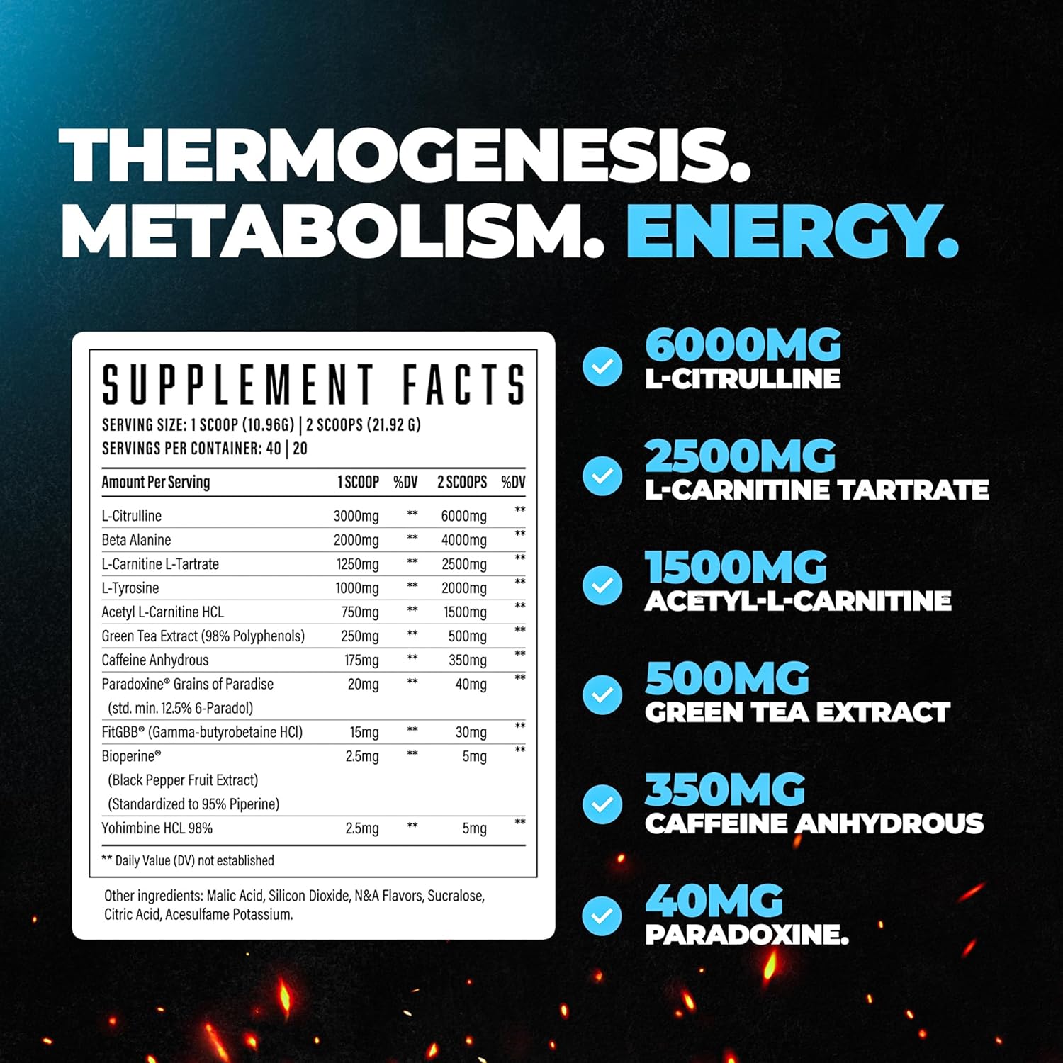Wrecked Inferno - Thermogenic Pre Workout For Men & Women, Increase Energy, Boost Thermogenesis & Metabolism, Enhance Exercise Performance - Contains L-Citrulline, L-Carnitine, Beta-Alanine & More