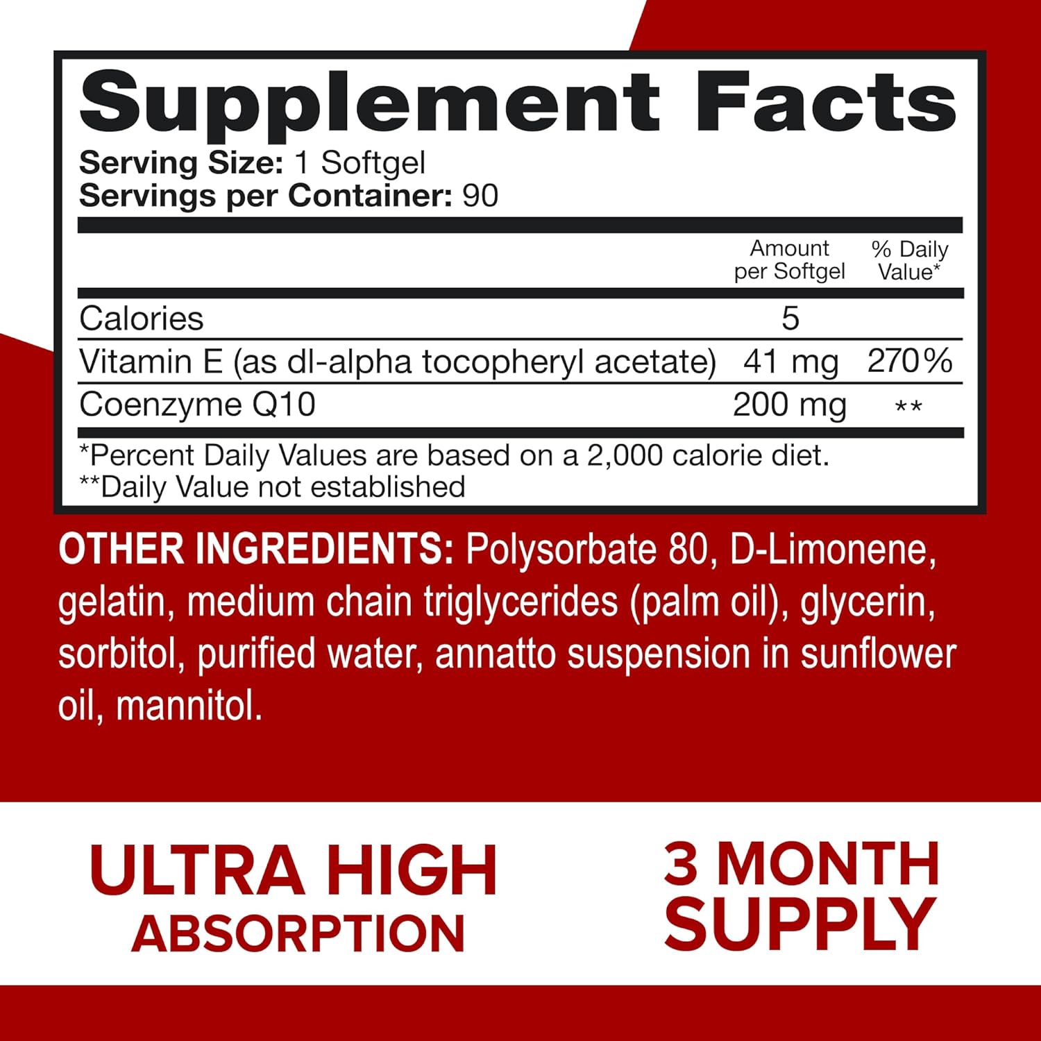 Qunol CoQ10 200mg Softgels, Ultra CoQ10 - Ultra High Absorption Coenzyme Q10 Supplements - Antioxidant Supplement for Vascular and Heart Health & Energy Production, 90 Count