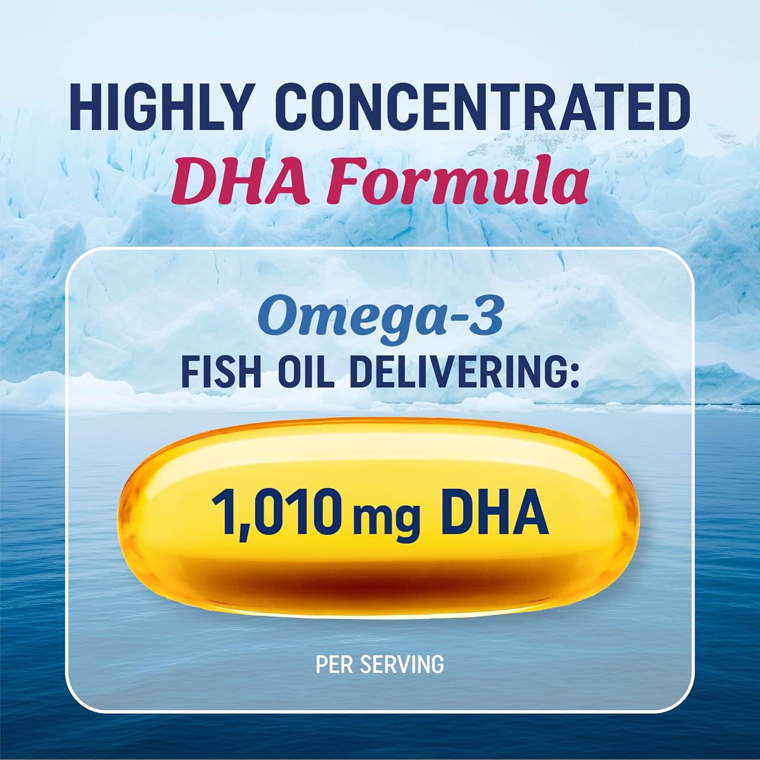 DHA Ultra 1,010MG | Brain & Cognitive Health Support | Omega 3 Fish Oil | 1,414MG Total Omega-3s | High Strength DHA Supplements | Third-Party Tested, Sustainably Sourced, Gluten-Free | 60 Ct.
