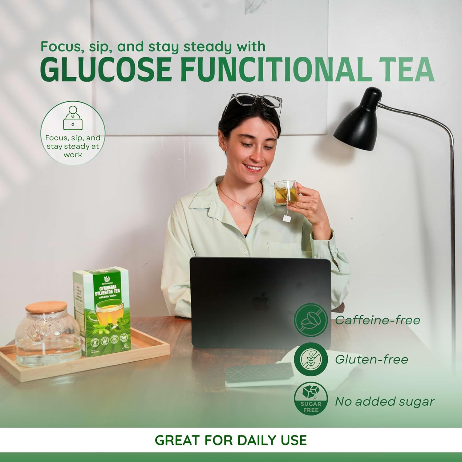 VieTreasures Gymnema Leaf Tea - 2.8oz (40 Tea Bags) | With Bittermelon, Stevia | Non GMO, Caffeine-Free, Antioxidant, Vegan, Keto-Friendly Organic Herbal Infusion Tea | Energy Boost & Health Support
