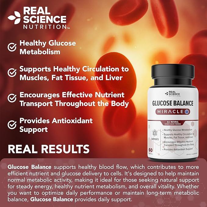 Glucose Balance Natural Nitric Oxide Support for Healthy Glucose Metabolism, Circulation, Energy & Nutrient Utilization Metabolic Wellness Supplement