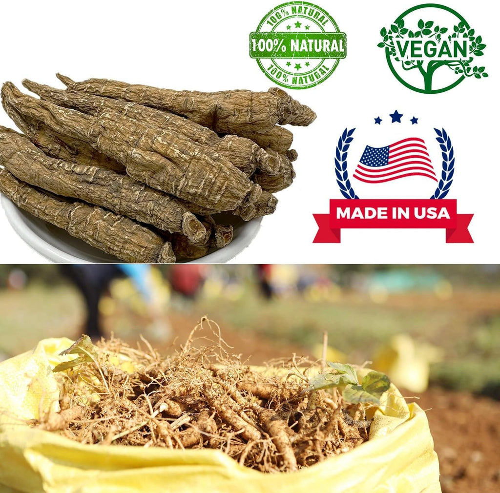 Wisconsin American Ginseng, American Wisconsin Ginsengss Slices Root 西洋参/花旗参 Energy for Men & Women Ginseng in Soup, Tea Smoothies 4 Ounce Box Large Long-Branch