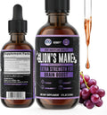 HERBIFY Lions Mane Supplement - Daily Mushroom Supplement for Memory, Focus & Clarity - Brain Booster - Lions Mane Tincture for Immune Support - 4 Fl oz Grape Flavor