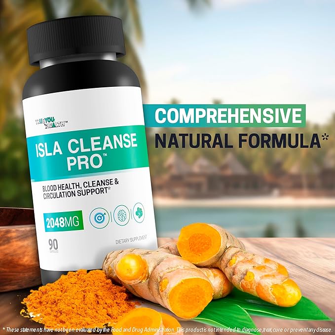 Isla Cleanse Pro - Our Best Vein Health & Artery Health Full Body Cleanse Detox Supplement - Blood Cleanse Detox - Island Cleanse Heart Healthy Solution - Arteries Cleanse Body Detox Cleanse Tea Caps