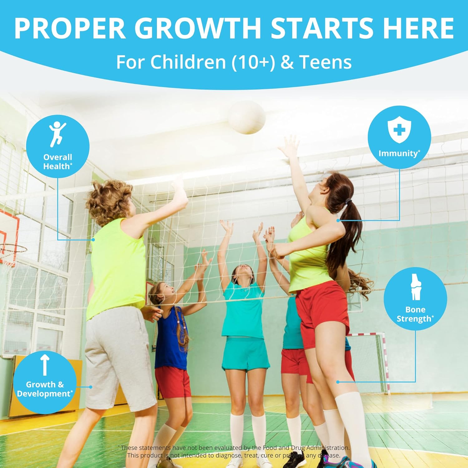 NuBest Doctor Plus - Bone Growth Formula - Supports Growth, Bone Strength Pills with Calcium, Vitamins D3, Vitamin K2 (MK7) - Immunity and Overall Health for Children (10+) and Teens - 3 Pack