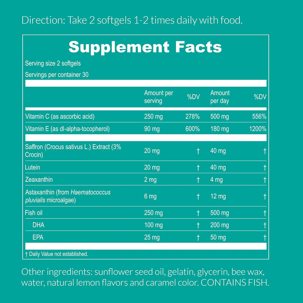 UpNourish AREDS 2 Eye Vitamins for Seniors - Lutein Eye Health Supplement for Adults - Computer Eye Strain Relief, Ocular Health and Dry Eye Support - Vision & Eye Supplements for Women and Men