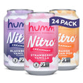 Humm Nitro Kombucha Variety Pack, Creamy Smooth Probiotic Drink with L-Theanine, Includes Blackberry Vanilla, Orange Dream Pop & Strawberry Vanilla, Non-GMO, Vegan, Gluten Free, 12 fl oz (Pack of 24)