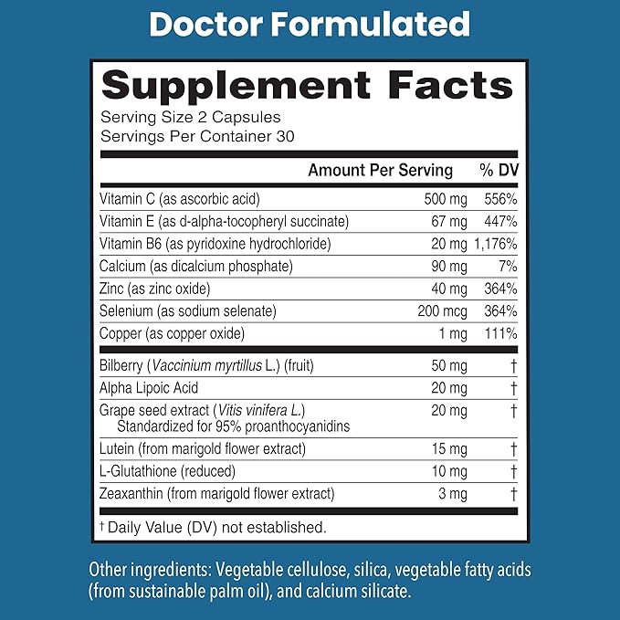 Macular Support with Lutein, Zeaxanthin Zinc (60 Vegetarian Capsules)