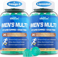 Methylated Multivitamin for Men Gummies, Vegan Omega 3, CoQ10, Zinc, Vitamin A C D3 K2 E B Complex, Calcium, Magnesium, Lycopene - Liposomal Vitamins - Energy, Immune, Bone, Brain, Sugar Free, 120 Cts