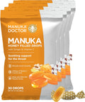 Manuka Doctor Cough Drops, Manuka Middles, 30 Drops Bag (Pack of 4), Throat Lozenges Infused, includes Raw Manuka Honey, Vitamin C, Ginger for Immune Support, Helps Soothe Sore Throat