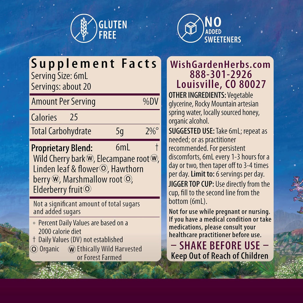 WishGarden Herbs Serious Cough AM Soothing Syrup - Natural Herbal Daytime Non-Drowsy Cough Suppressant for Adults with Elderberry Calms Cough Reflex, Normalizes Mucus Production, Opens Chest, 4oz