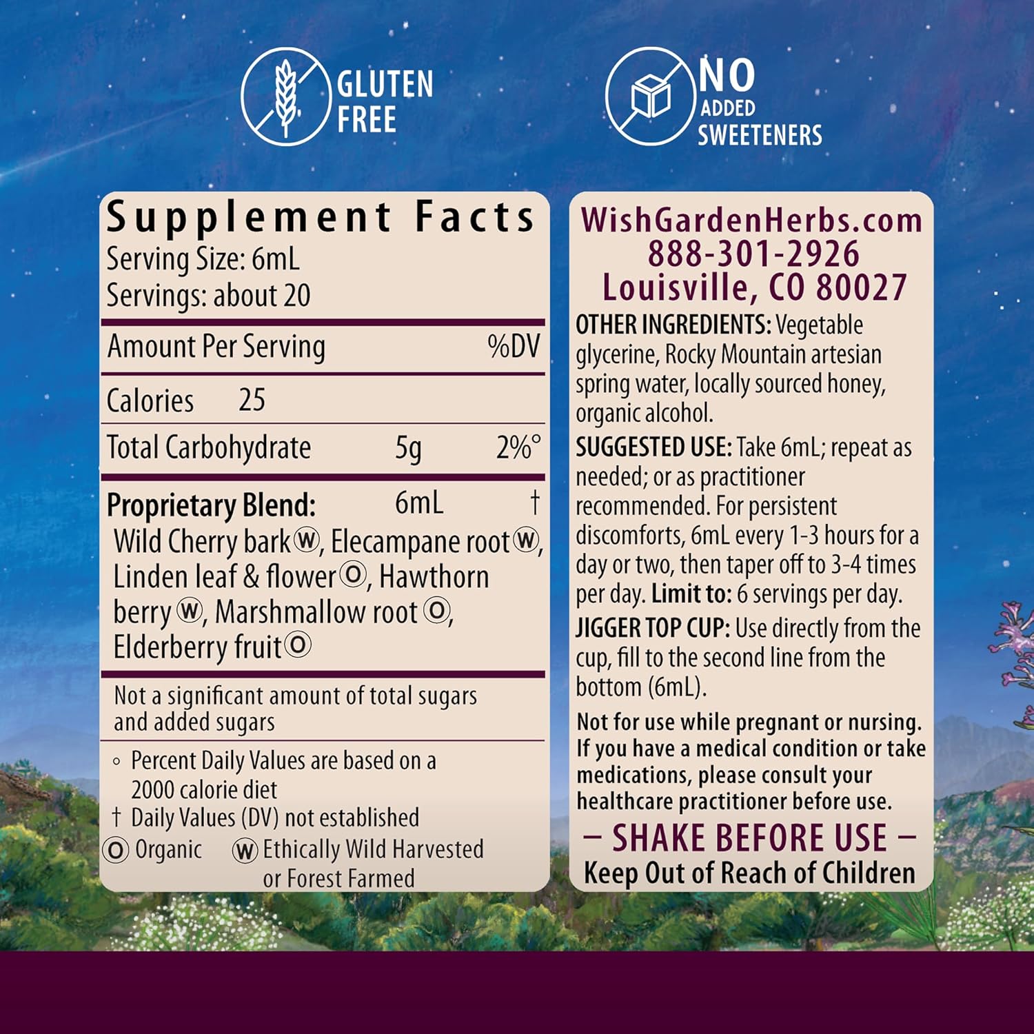 WishGarden Herbs Serious Cough AM Soothing Syrup - Natural Herbal Daytime Non-Drowsy Cough Suppressant for Adults with Elderberry Calms Cough Reflex, Normalizes Mucus Production, Opens Chest, 4oz