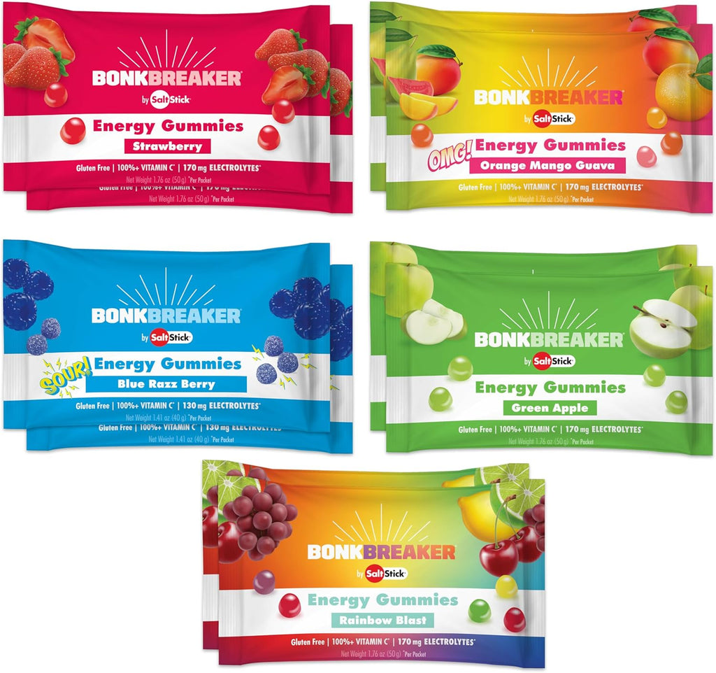 SaltStick Energy Gummies with Electrolytes, 10 Pack Variety Pack, Easy to Chew Electrolyte Gummy, Energy Chews That Taste Great. 10 Packs, 80 Gummies