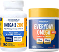 Oceanblue Omega-3 Bundle – 2100 Triple Strength 180ct + Essentials Everyday Omega Minis 60ct – High-Potency EPA, DHA, DPA with Vitamin D3 – Orange Flavor – Heart, Brain & Immune Support - 2 Pack