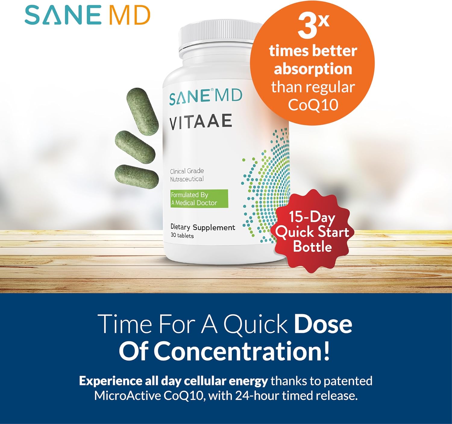 SANE MD Vitaae - Throat Phlegm, Coughing, and Brain Support - Citicoline Supplements for Respiratory, Throat, and Brain Health