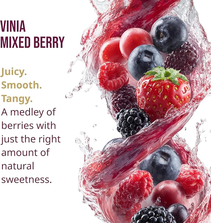 VINIA Resveratrol Electrolyte Hydration Powder Mix, Mix Berry | Boost Blood Flow & Circulation | Sea Salt, Coconut Water Potassium, Magnesium, Informed Sport Certified, 30 Sticks