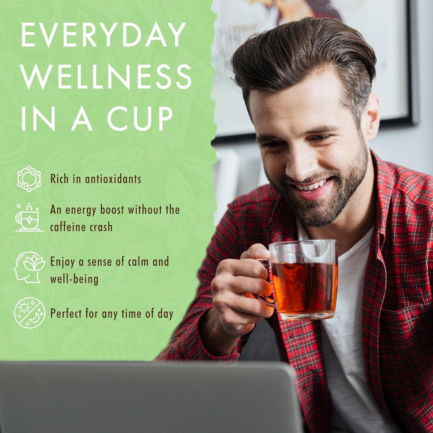 Hawaiian Natural Tea Organic Mamaki Mint Tea Blend - Caffeine Free Herbal Tea - Antioxidant-Rich, Calming, Wellness Tea for Bedtime, Anxiety & Stress - Gift for Tea Lovers - 60 Tea Bags