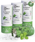The Humble Co Chewable Toothpaste Tablets with Fluoride, Mint - Bite, Chew, Brush - Zero Water & Plastic Free Toothpaste Tabs - Travel-Friendly & Waste-Free Dental Oral Care Hygiene - 180 Count