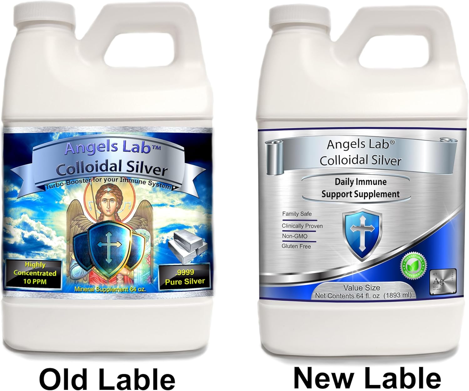 Colloidal Silver Immune Support 10 PPM Nano Liquid (64 fl oz)